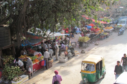 Market in the Paharganj area of Delhi